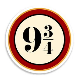 Platform 9 3/4 HP Wizard Train Sign Sticker Decal Notebook Car Laptop 5.5"x5.5"
