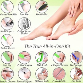 Dr. Entre's 32-Piece Pedicure Kit: 32 Professional Pedicure Tools Supplies Set, Callus Remover with Foot File, Nail File Buffer, Feet Scrubber Dead Skin Remover, Foot Care Kit, Scraper Shaver