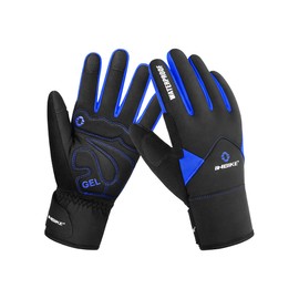 INBIKE Winter Cycling Gloves Waterproof Touch Screen Bike Gloves Termal Padded Gel Gloves for Cold Weather Blue X-Large