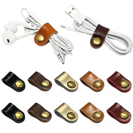 fogman Leather Antique Cable Clip Cord Clip Holder Set of 5 Colors