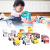 12pcs Wooden Mini Trucks Forward Backward Promote Cognitive Kids Educational