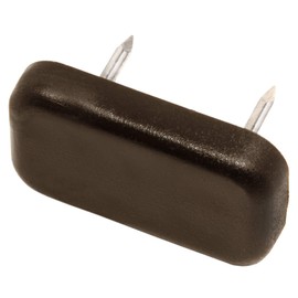 Adsamm® 32 x Plastic Gliders with 2 Nails / Brown / 18 x 30 mm / Rectangular / Furniture Gliders with Nail / Furniture and Floor Gliders