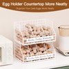 Egg Holder Countertop with 5 Dividers & Labels, 2 Tier