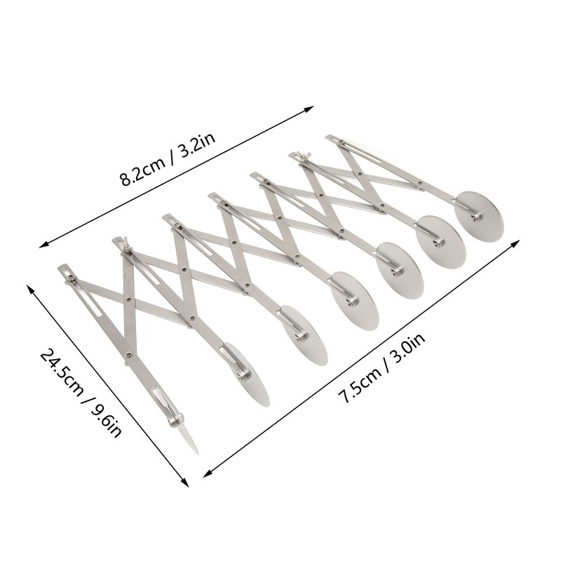 7 Wheel Pastry Cutter Roller Stainless Steel Multifunction Adjustable Width