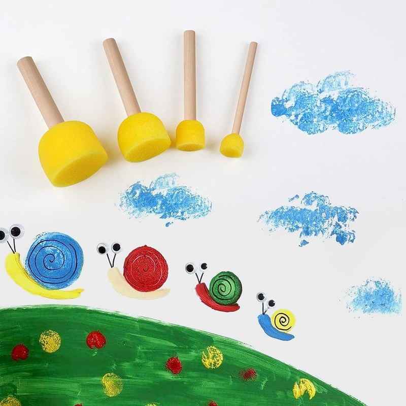 30-Piece Sponge Dab Brush Set, Round Sponges Dab Brush Set