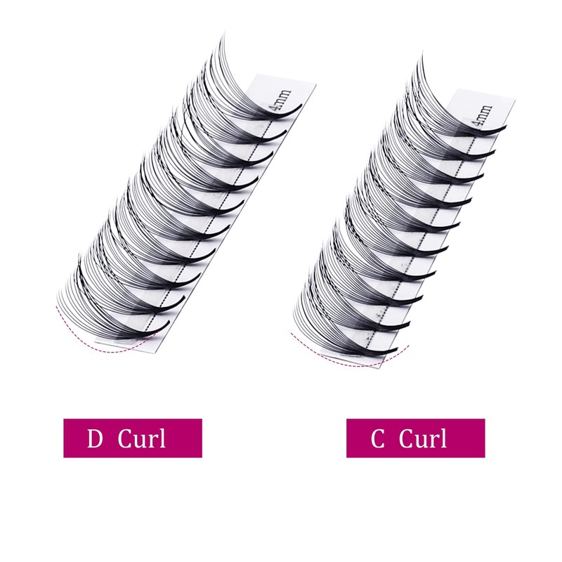 Volume Eyelashes, 14D, Russian Volume Eyelashes, C Curl, 0.07 mm,