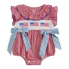 Kayotuas 4th of July Baby Girl Outfit USA Flag Smocked
