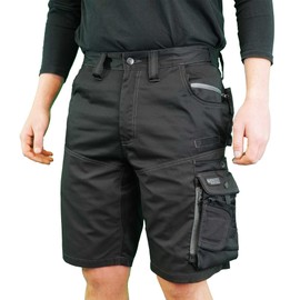 Tool Monkey Apache ATS Cargo Work Shorts with Comfort Stretch Waist (UK, Waist, 34, Regular, Regular, Black)