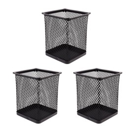 KALLORY Organizador De Escritorio Metálico Hueco Portalápices Cuadrado Contenedor De Plumas Para Oficina Y Hogar 3.93X3.30X3.30 Pulgadas              