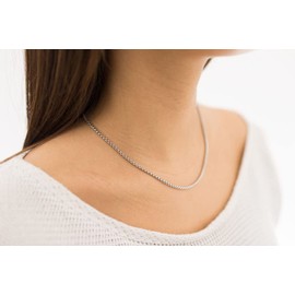 MATERIA by Matthias Wagner Venetian Chain 925 Silver Round Pressed - 2.5 mm Chain in 40-70 cm, Sterling Silver