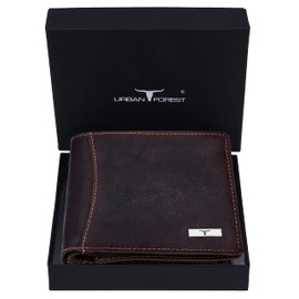 URBAN FOREST Oliver Leather Wallet for Men, Vintage Brown, 2 Piece Set, Vintage