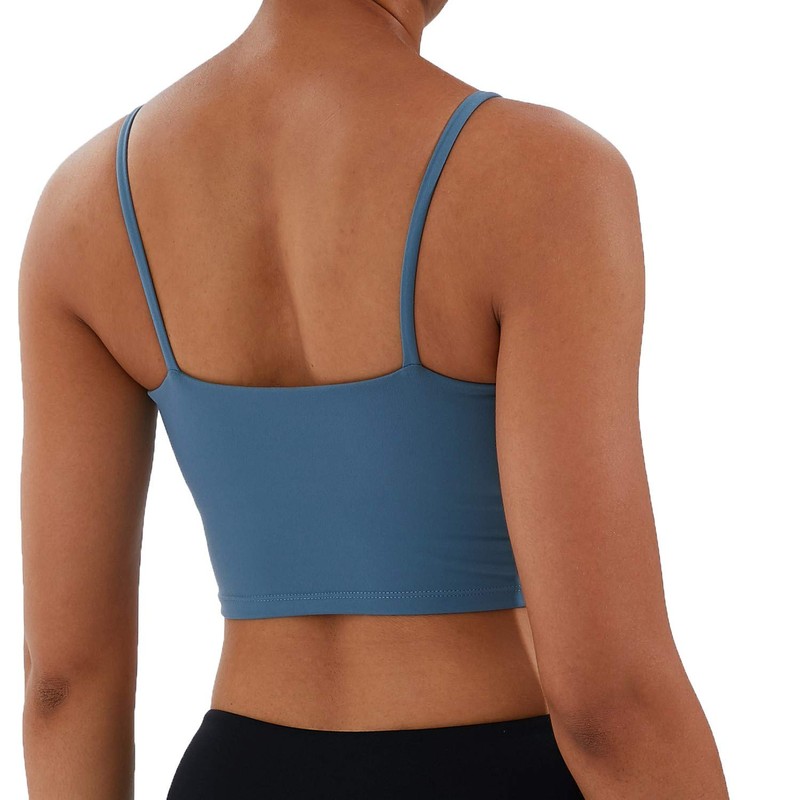 Sujetador deportivo elástico con tiras para mujer, para yoga, sin
