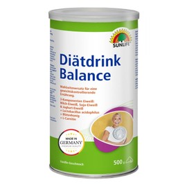 SUNLIFE Drinking Meal Powder 1 x 500 g - Low-Calorie Meal Replacement with 3 Components Protein & L-Carnitine - Liquid Food Replaces up to 2 Main Meals - Protein Drink with Magnesium & Zinc