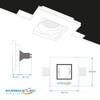 Door in ceramic plaster recessed spotlight square slim for suspended