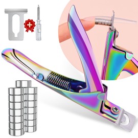 Chameleon Metal Premium Adjustable Nail Clippers with Magnet Sizers for Acrylic Nails, Professional Stainless Steel Fake False Nail Tip Clipper Cutter Trimmer, Manicure Tool for Salon Home Nail Art