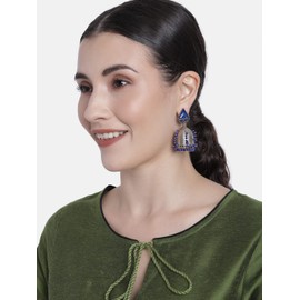 Aheli Handcrafted Enamel Jhumka Jhumki Earrings Indian Traditional Jewelry Gift for Women Blue