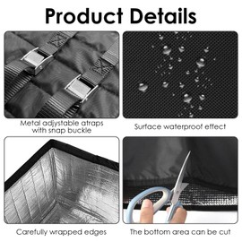 Window Air Conditioner Insulation Cover for Outdoor with Adjustable Strap, Waterproof Dustproof AC Protector, 20.8"x14.9"x15.9" Window AC Unit Protective Shield Tear-Resistant (Black)