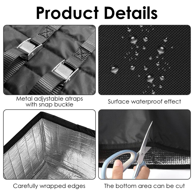 Window Air Conditioner Insulation Cover for Outdoor with Adjustable Strap,