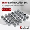 findmall 29Pcs ER40 Accuracy Spring Collet Set 1/8-1 Inch for