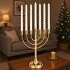 Rotatable Gold Plated Menorah 7 Branch Hanukkah Menorah Candle Holder