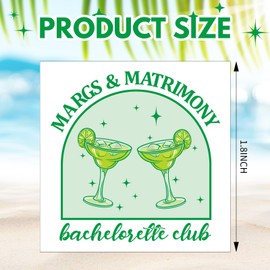 Hillban 24 Pcs Margs and Matrimony Bachelorette Liquor Labels 50 ml Beach Bachelorette Stickers Coastal Water Bottle Sticker for Wedding Engagement Gift Party Favors Decorations(Green)