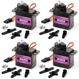 Miuzei MG90S 9G Micro Servo Motor Kit de Motor Engranaje Metálico para Coche RC, Robot, Helicóptero, Mini Servos para Proyecto Arduino (4)