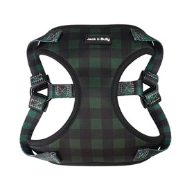 Jack & Bully Dog Harness, No Pull Vest Step-in Adjustable Neoprene Soft with Breathable Mesh, All Weather, French Bulldog, Plaid (Small)
