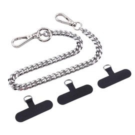 Kexinglu Metal Anti Theft Phone Lanyard, 19.7" Heavy Duty Belt Chain With 3Pcs Universal Cell Phone Patches for Most Smartphones, Pants Chain for Keys