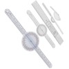 5Pcs Medical Goniometer Transparent Plastic Multifunction Joint Goniometer Set Kit