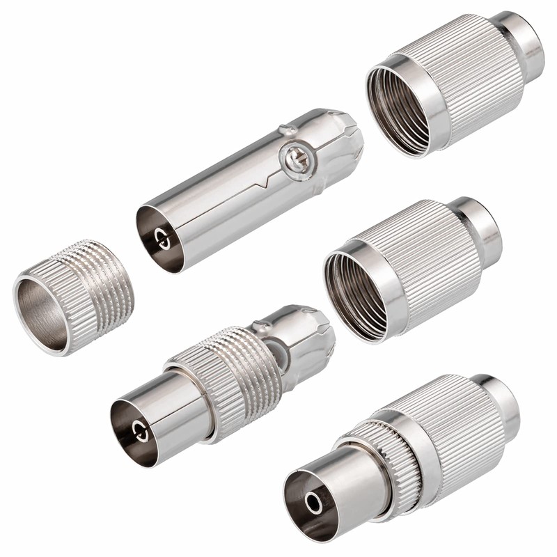 1x IEC Coaxial Socket Antenna Cable Coupling Metal Detachable TV