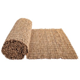 FOREVER BAMBOO Jumbo Reed Bamboo Screen Fencing Privacy Fence Backyard Divider Decorative Reed Garden Fencing, Natural 6 ft H x 16 ft L