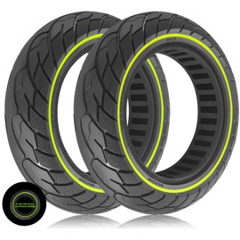 GYL 10 Inch Solid Tires, 60/70-6.5 Rubber Front Rear Tire Replacement for Gotrax Eclipse G5 Segway Ninebot MAX G30 G30P G30LP G2 Electric Scooter, 10x2.50-6.5 Tubeless Honeycomb Back Wheels 2pcs