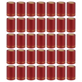 Yardwe 200Pcs Red Wine Bottle Shrink Wrap Seals 1.26 Inch Heat Shrink Capsules Compatible with 1.3 Inch Nozzle Wine Bottles for Home Brewing Bar Use