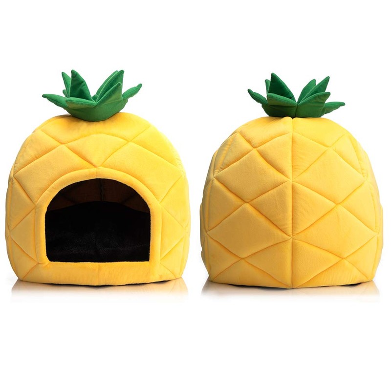 Hollypet Cozy Pet , Warm Cave Nest Sleeping Bed Pineapple