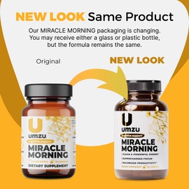 UMZU Miracle Morning Energy Support Supplement, (30 Day Supply) – Caffeine, Theacrine & Organic Ingredients – Morning Energy, Focus & Mood Support Energy Supplement Focus Supplement Caffeine Pills