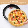 kasanidika タルト型 キッシュ型 ノンスティックパイ型 底取れ式 炭素鋼 ベーキング、ピザ、パイ、ケーキ用、シリコンブラシ付き (24cm×2.5cm)