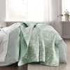 Bedsure Floral Quilt Set Queen - Reversible Mint Green Botanical