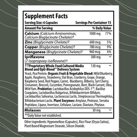 Optimal Health Systems BonePlus Calcium | Highly Absorbable Chelated Calcium + Ipriflavone, Probiotics, Plant Enzymes | Bone Strength Supplement | 90 Capsules