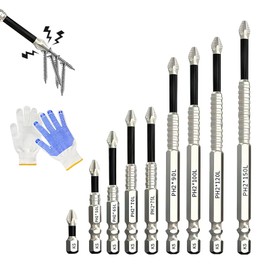 11 Pcs High Magnetic Screwdriver Drill Bit Set, Magnetic Screwdriver Bits, Anti Slip Screwdriver Bits, Wear Gloves Durable Durable for Precision Drilling and Fastening 25-150mm