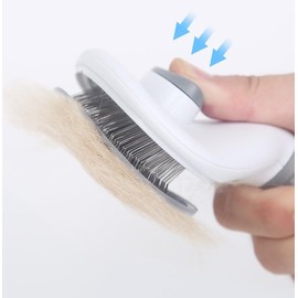 Generic Pet Brush Universal Pet Self Cleaning Slicker Brush for Dogs and Cats with Long or Short Hair, Gray