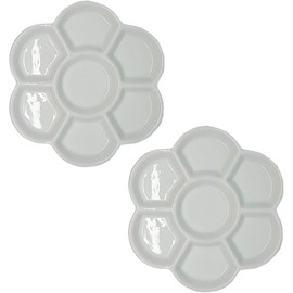 2Pcs Watercolor Paint Palette Tray Water Color Palletes Washable Paint Ceramic Paint Palette Porcelain Watercolor Palette for Artist Watercolor Painting Palettes and Palette Cups（White）