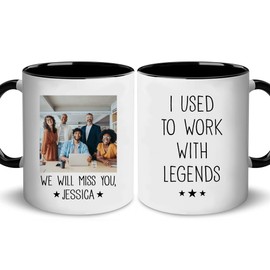 I Used To Work With Legends Mug, Coworker Mugs, Custom Photo Employee Appreciation Gifts Bulk, Thank You Gifts for Coworkers Staffs Boss Friends, Coworker Leaving Gift For Women Men Funny Mugs
