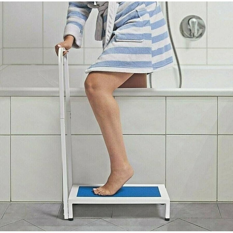 Bath Step with Handle- Step Stool with Handrail Nonslip Bath