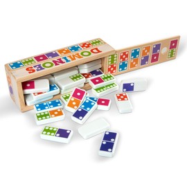 Melissa & Doug Juego de Mesa de dominó (28 fichas en Cada de Madera para Almacenamiento)
