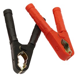 KafTon 100A Pair of Red Black Insulated Electrical Crocodile Alligator Jump Lead Clips Crocodile Alligator Booster Clamps (1 Pair - 1 Black + 1 Red)