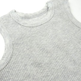 HonestBaby Sleeveless Rib Coverall and Beanie set Organic Cotton for Baby Boys, Girls, Light Gray Heather, 24 Months