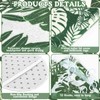 Tatuo 8 Pcs Green Leaf Shower Curtain Set Tropical Jungle