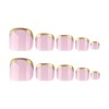 Square False Toenails Short - Gold Edge French Tip Toe