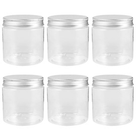 PRETYZOOM 6pcs Aluminum Lid Mason Jars Baby Toys Glass Food Plastic Bulk Pet Spice Jam Bottles Small Canning Canister with Cover Portable Mason Storage Can Yogurt 3.5inches Transparent