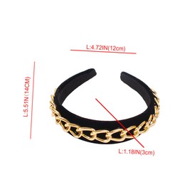 Baluue 1pc Punk Style Chain Design Hair Hoop Anti- Headband for Daily Wear Fashion Accessory for Women and Girls for Engagements and Parties Chic Look Material